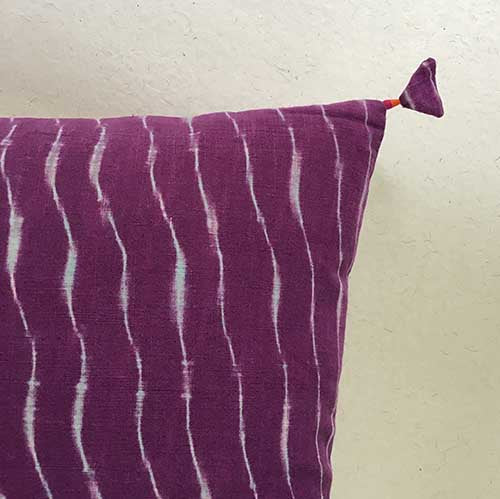 Purple Lehariya Shibori Cushion Cover