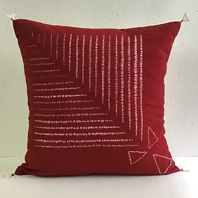 Crimson Kite Shibori Cushion Cover