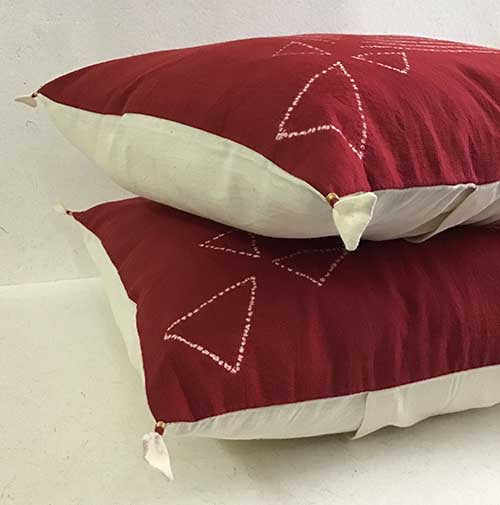 Crimson Kite Shibori Cushion Cover