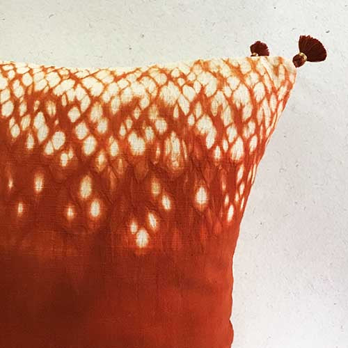 Auburn Ruching Shibori Cushion Cover