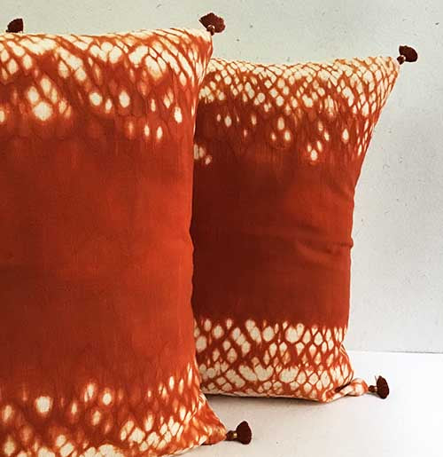 Auburn Ruching Shibori Cushion Cover