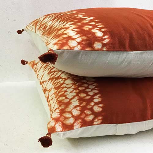 Auburn Ruching Shibori Cushion Cover