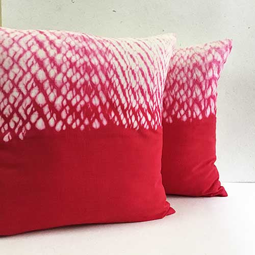 Rosewood Ruching Shibori Cushion Cover