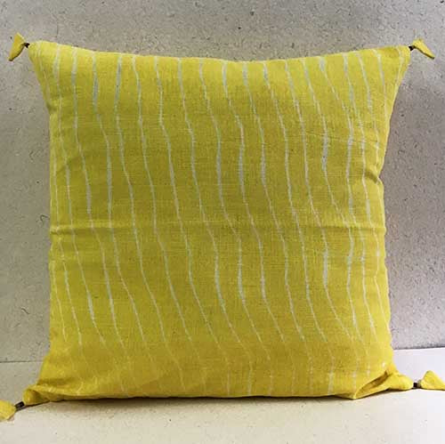 Lime Lehariya Shibori Cushion Cover