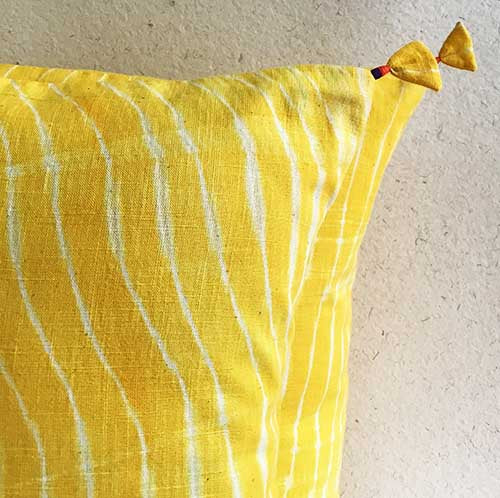 Pineapple Lehariya Shibori Cushion Cover