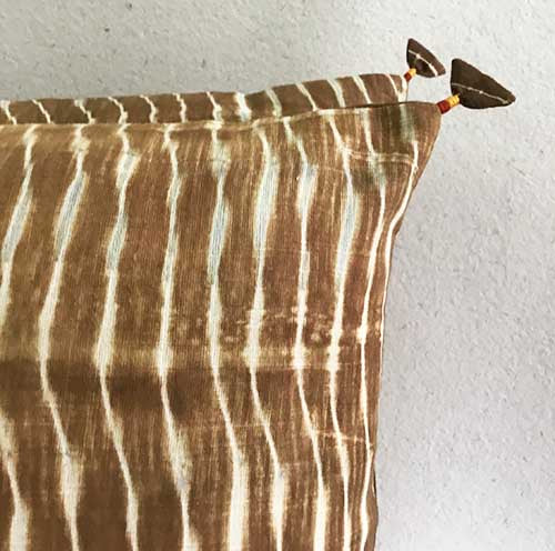 Wood Lehariya Shibori Cushion Cover