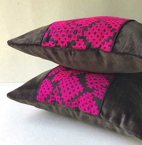 Black Beauty Banjara Hand Embroidered Cushion Cover