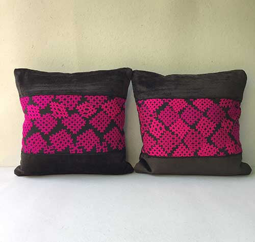 Black Beauty Banjara Hand Embroidered Cushion Cover