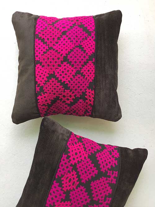 Black Beauty Banjara Hand Embroidered Cushion Cover