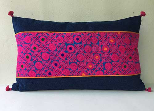 Roseate Hand embroidered Banjara Cushion Cover