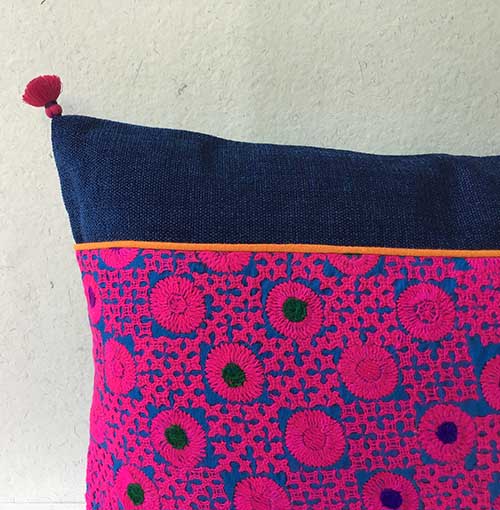 Roseate Hand embroidered Banjara Cushion Cover