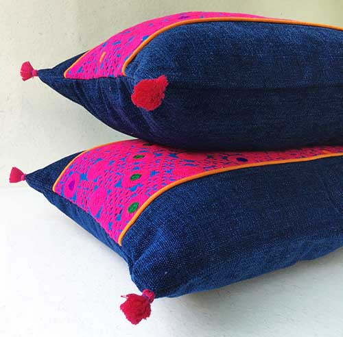 Roseate Hand embroidered Banjara Cushion Cover