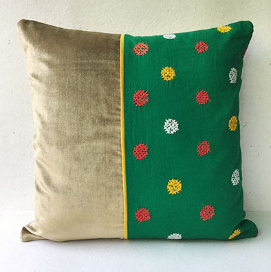 Grass Beauty Banjara Hand Embroidered Cushion Cover
