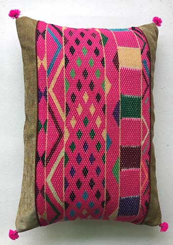 Coral Labani Banjara Hand Embroidered Cushion Cover