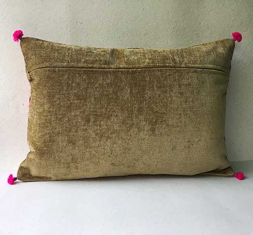 Coral Labani Banjara Hand Embroidered Cushion Cover