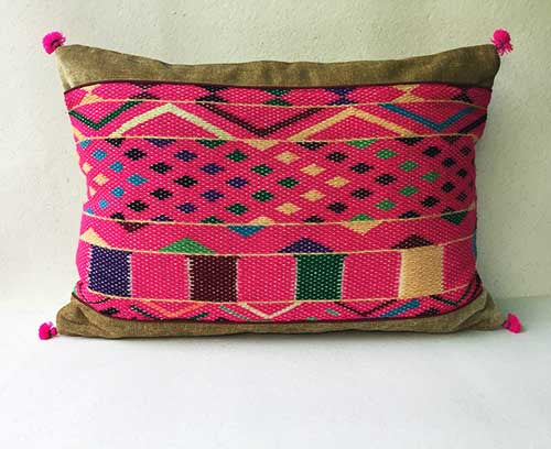 Coral Labani Banjara Hand Embroidered Cushion Cover