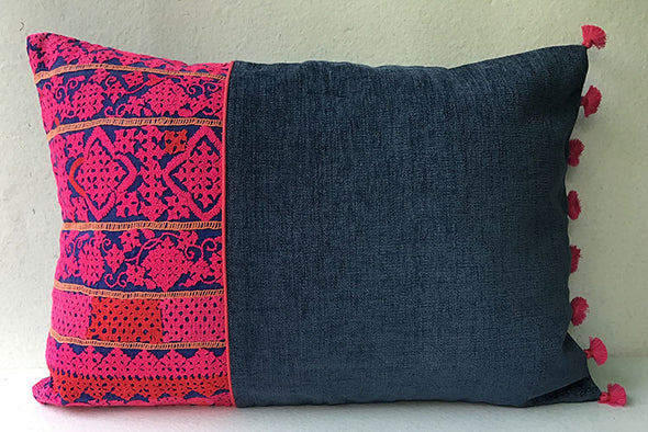 Blush Labani Banjara Hand Embroidered Cushion Cover