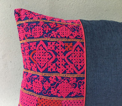 Blush Labani Banjara Hand Embroidered Cushion Cover