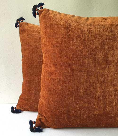 Auburn Velvet Plain Cushion Cover