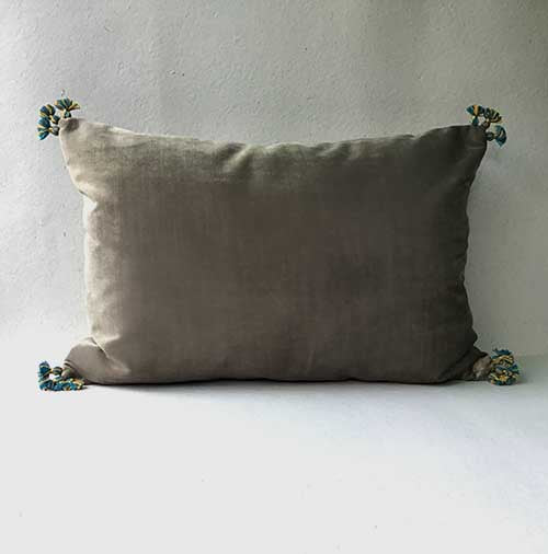 Gun-metal Velvet Plain Lombard Cushion Cover