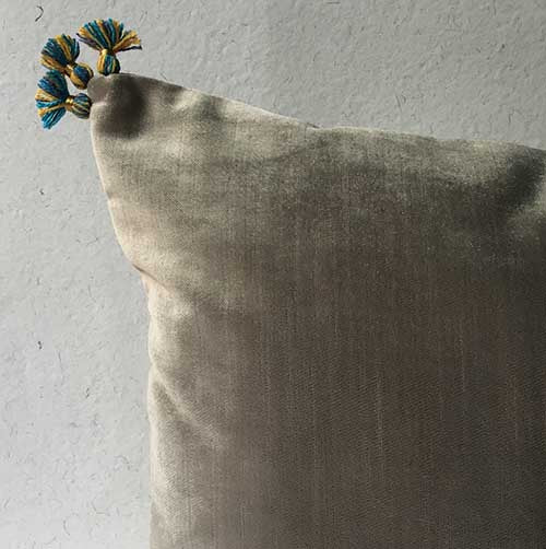 Gun-metal Velvet Plain Lombard Cushion Cover