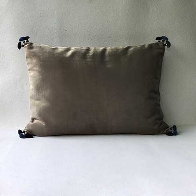 Charcoal/Indigo Velvet Plain Lombard Cushion Cover