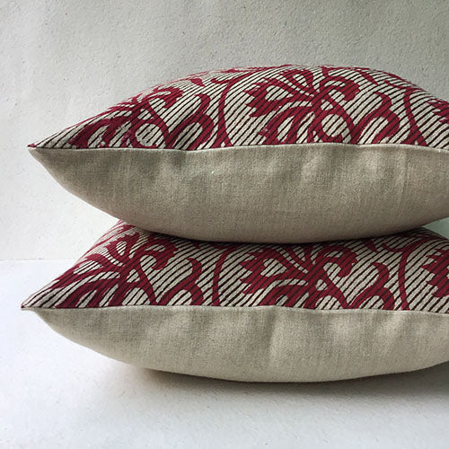 Flowery Impressions Block Printed Cushion