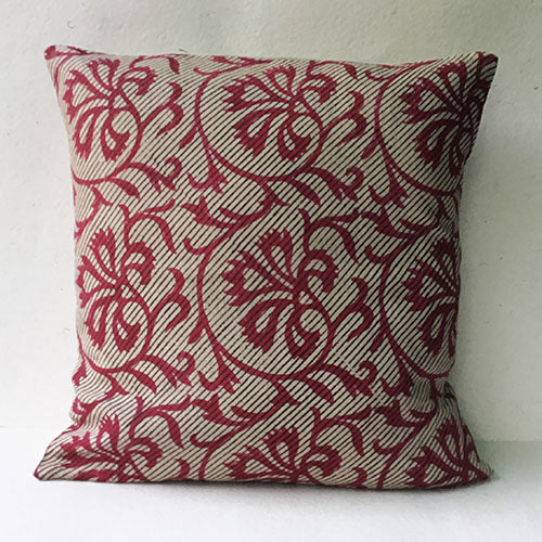 Flowery Impressions Block Printed Cushion