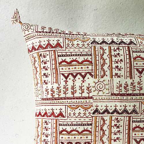 Sunset Warli Tribal Block Printed Cushion