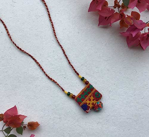 Laal Hand Embroidered Sustainable Fashion Jewelry Neckpiece