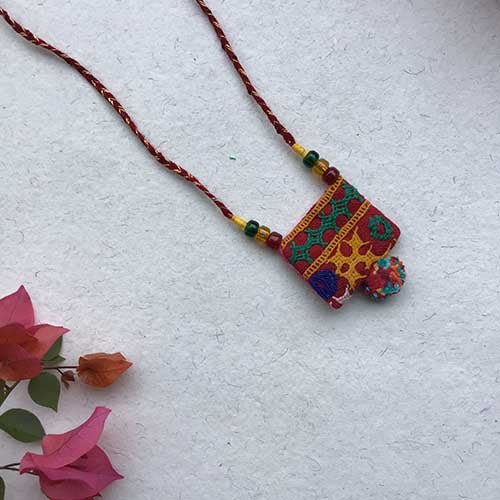 Laal Hand Embroidered Sustainable Fashion Jewelry Neckpiece