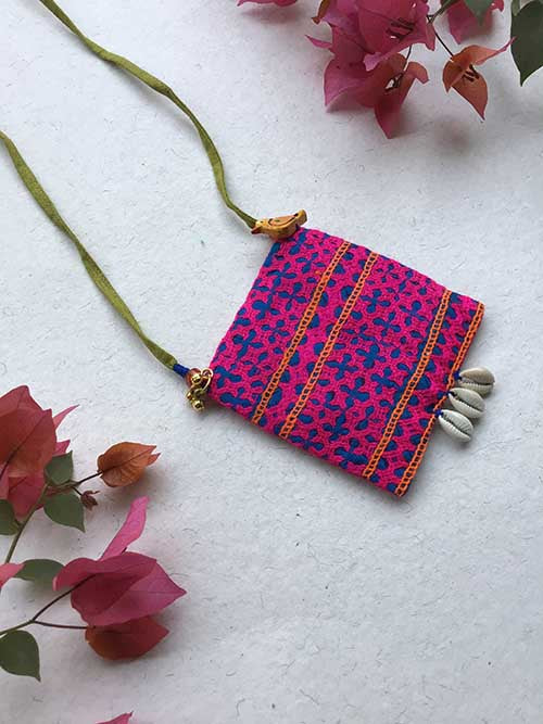 Gulaab Hand Embroidered  Sustainable Fashion Jewelry Neckpiece